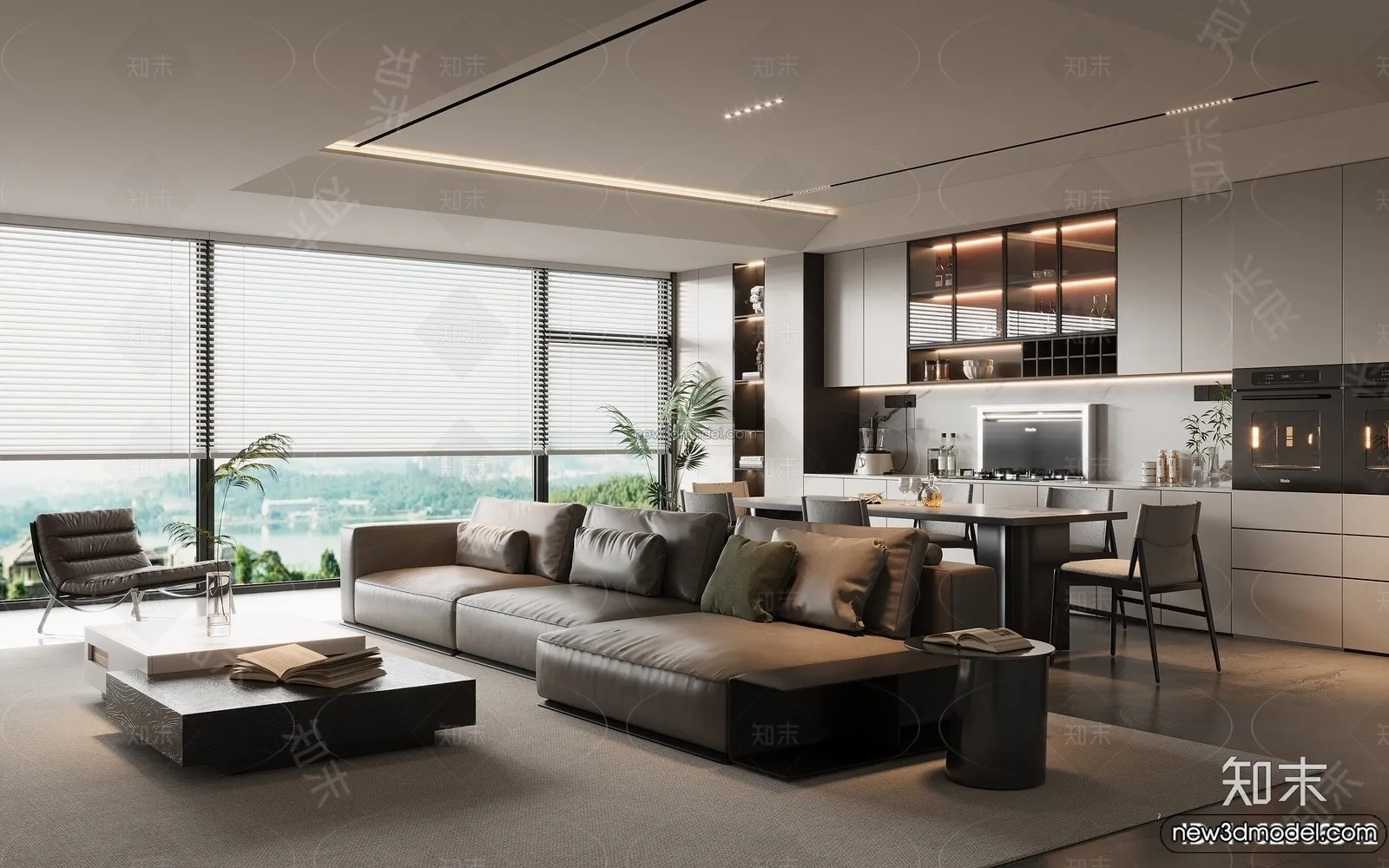 Living Room - 3D Interior Scene - Italian Style - 055