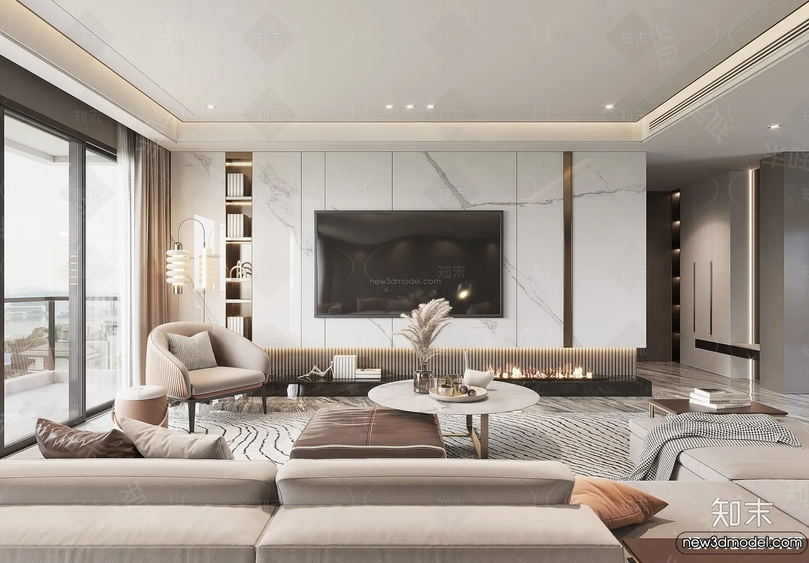 Living Room - 3D Interior Scene - Italian Style - 056