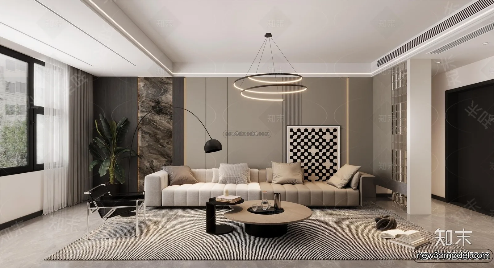 Living Room - 3D Interior Scene - Italian Style - 057