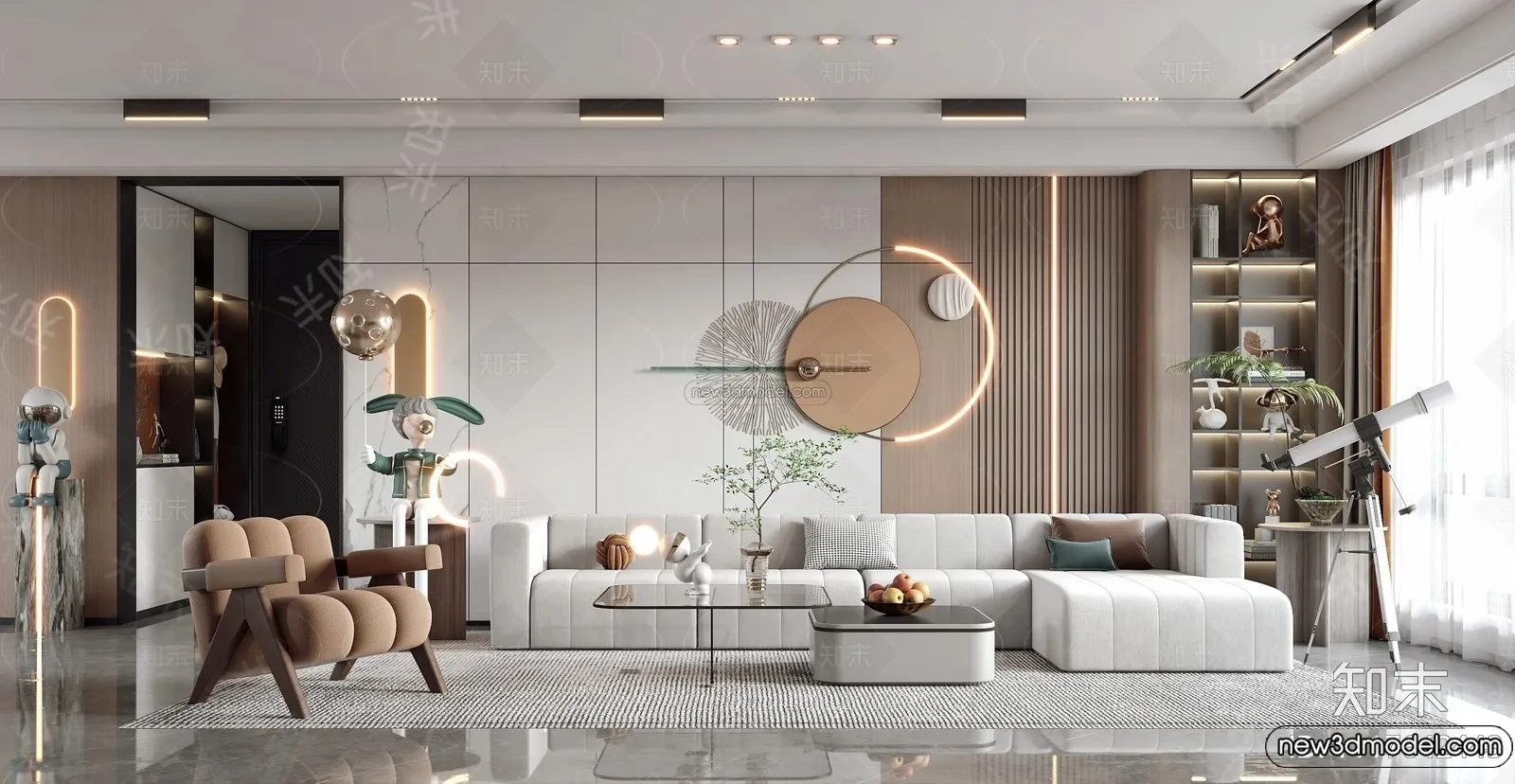 Living Room - 3D Interior Scene - Italian Style - 059