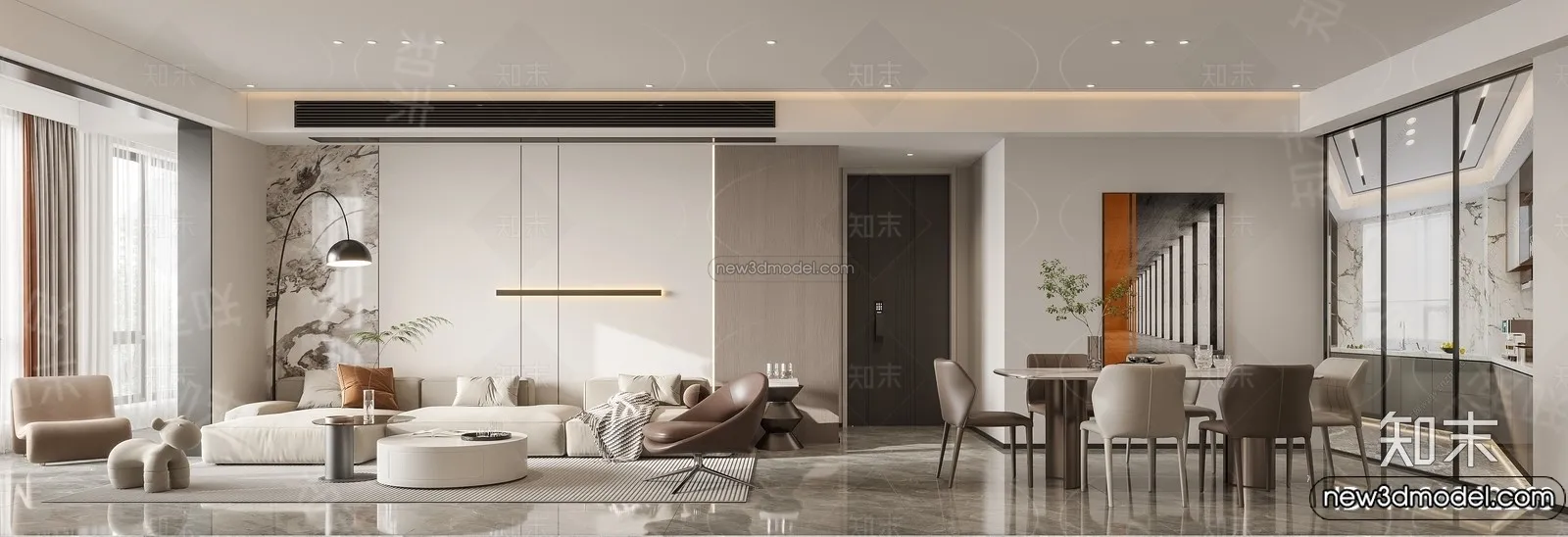 Living Room - 3D Interior Scene - Italian Style - 060