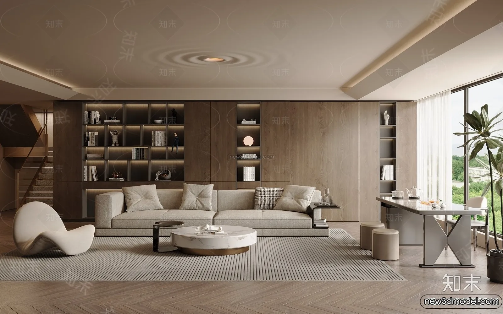 Living Room - 3D Interior Scene - Italian Style - 061