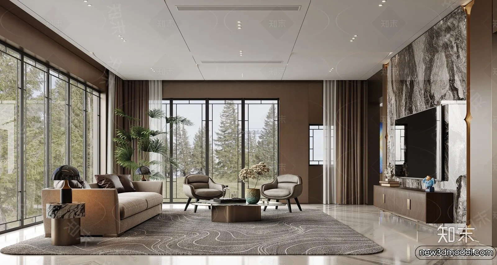 Living Room - 3D Interior Scene - Italian Style - 065