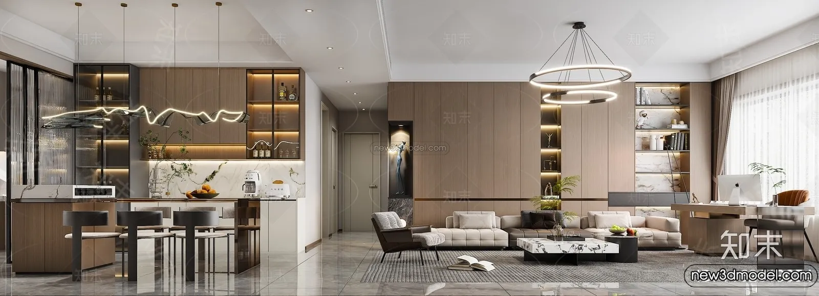 Living Room - 3D Interior Scene - Italian Style - 066