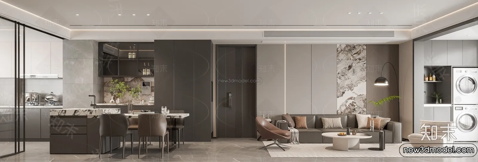 Living Room - 3D Interior Scene - Italian Style - 067