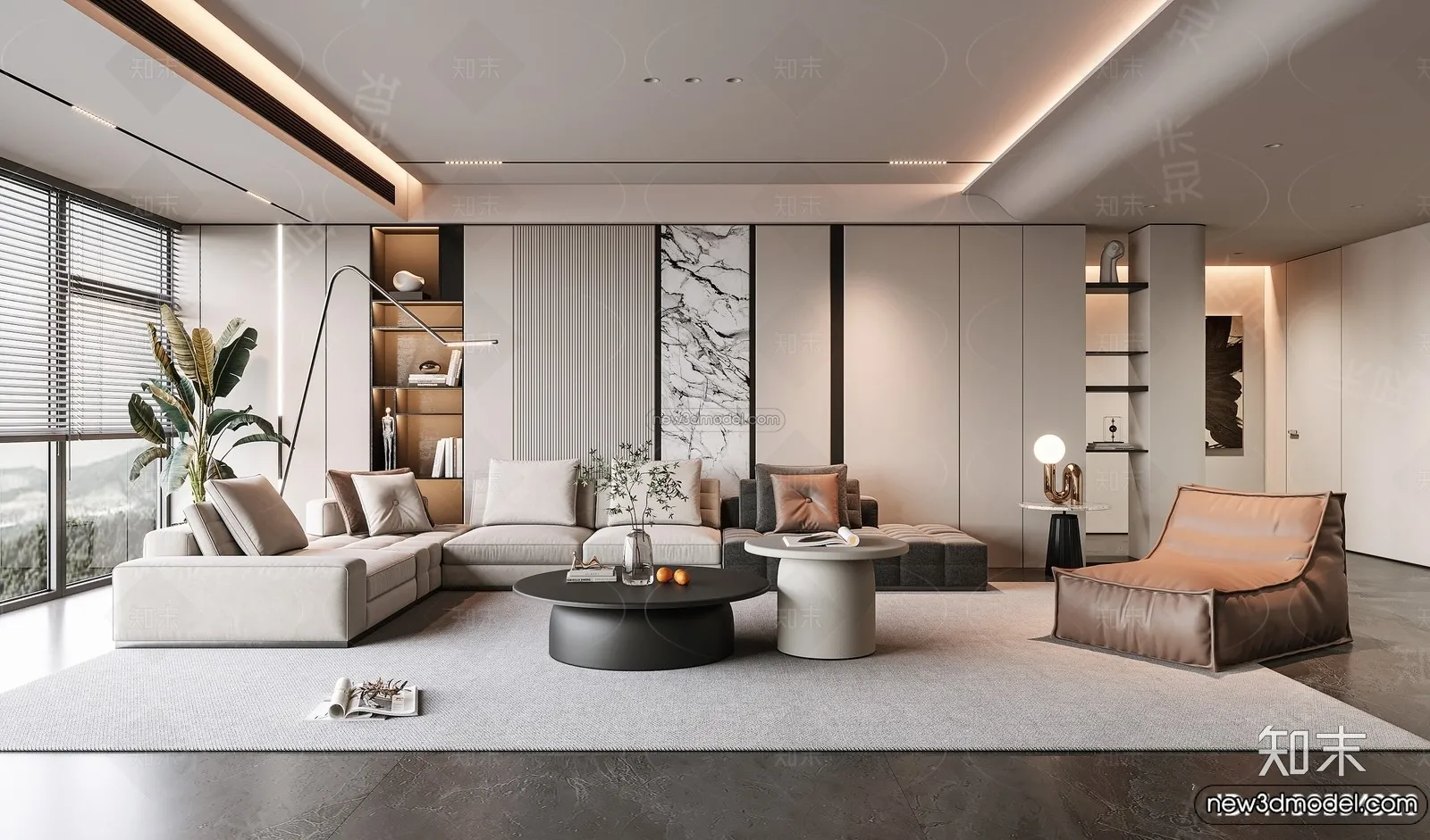 Living Room - 3D Interior Scene - Italian Style - 069