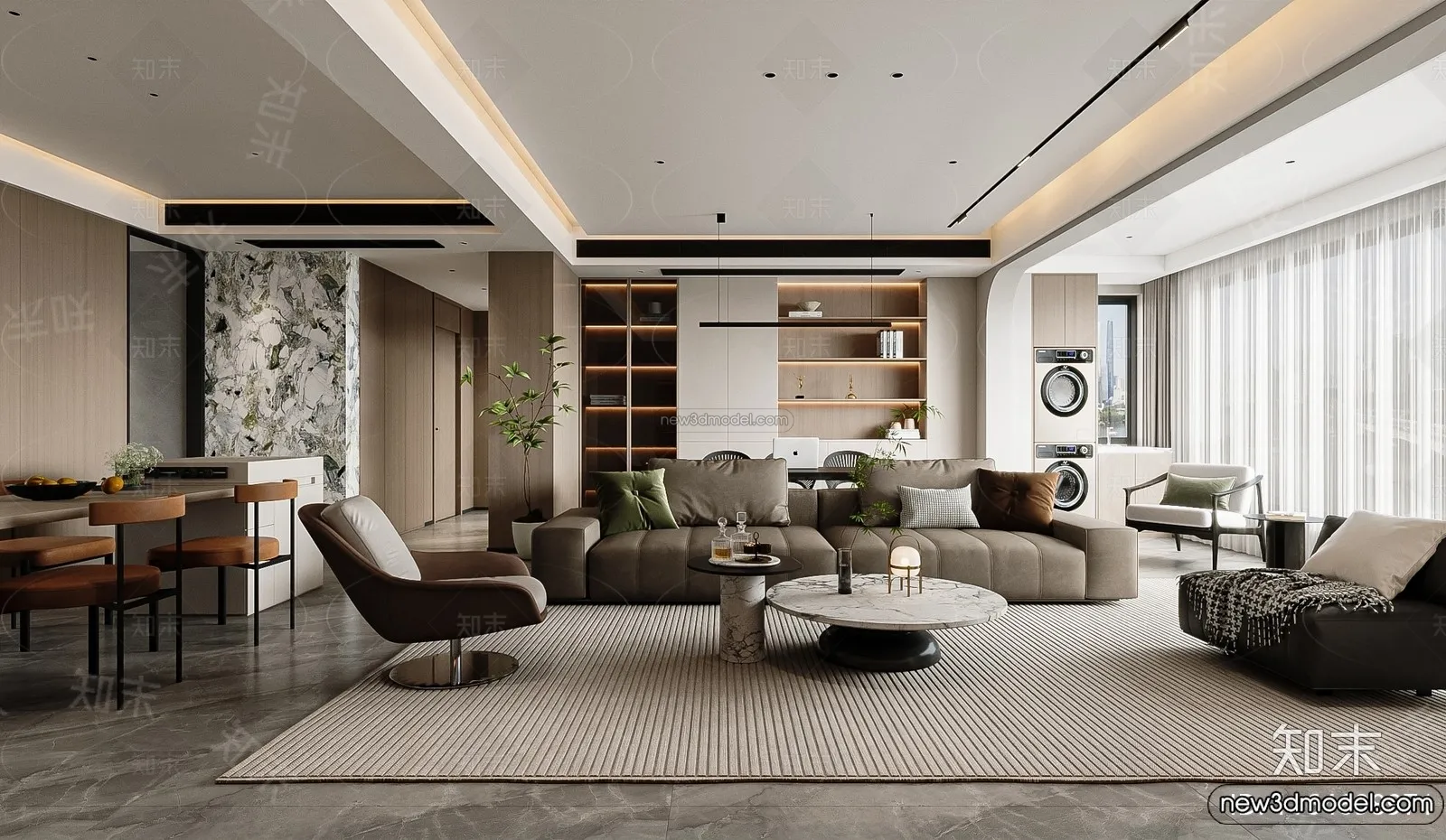 Living Room - 3D Interior Scene - Italian Style - 071