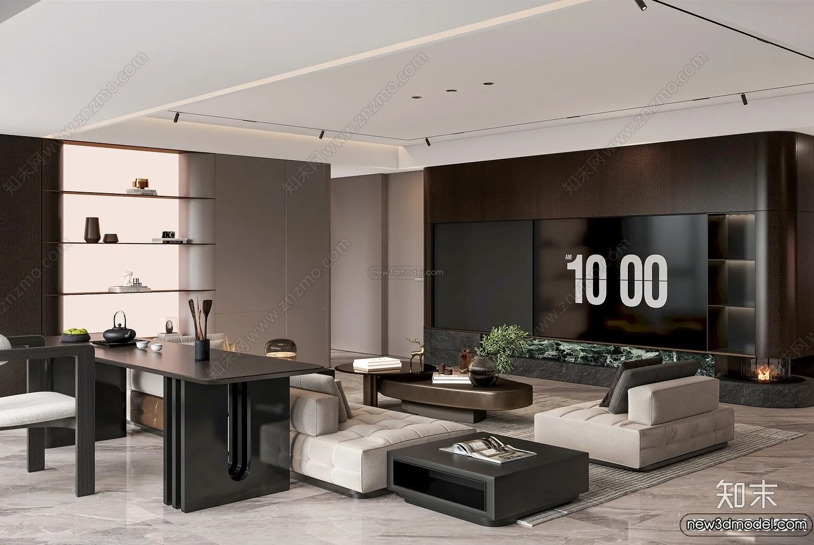 Living Room - 3D Interior Scene - Italian Style - 073