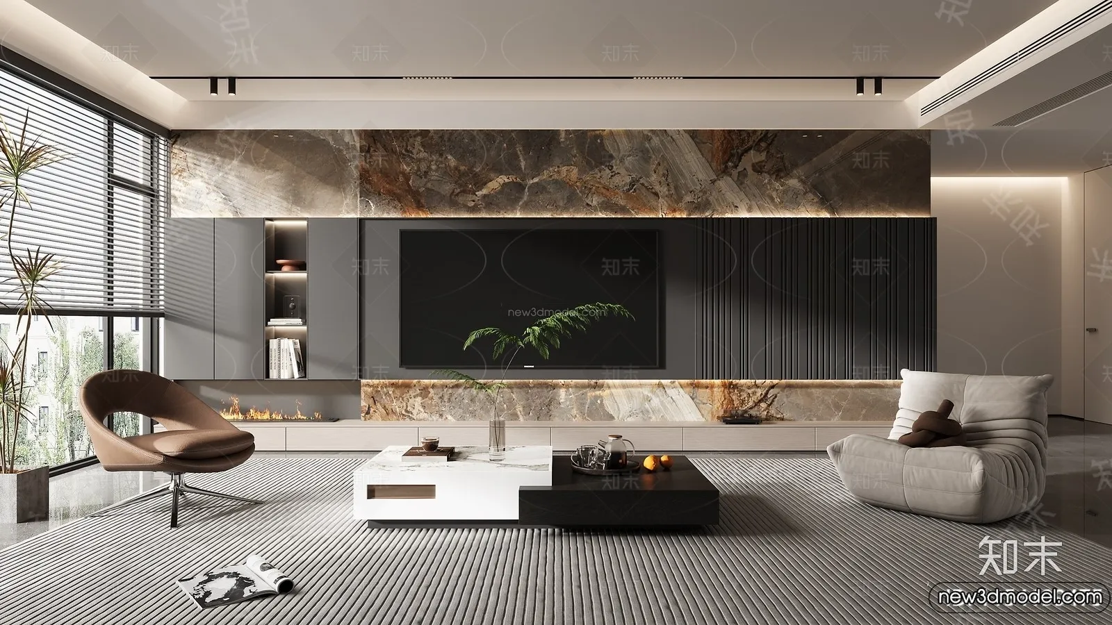 Living Room - 3D Interior Scene - Italian Style - 074