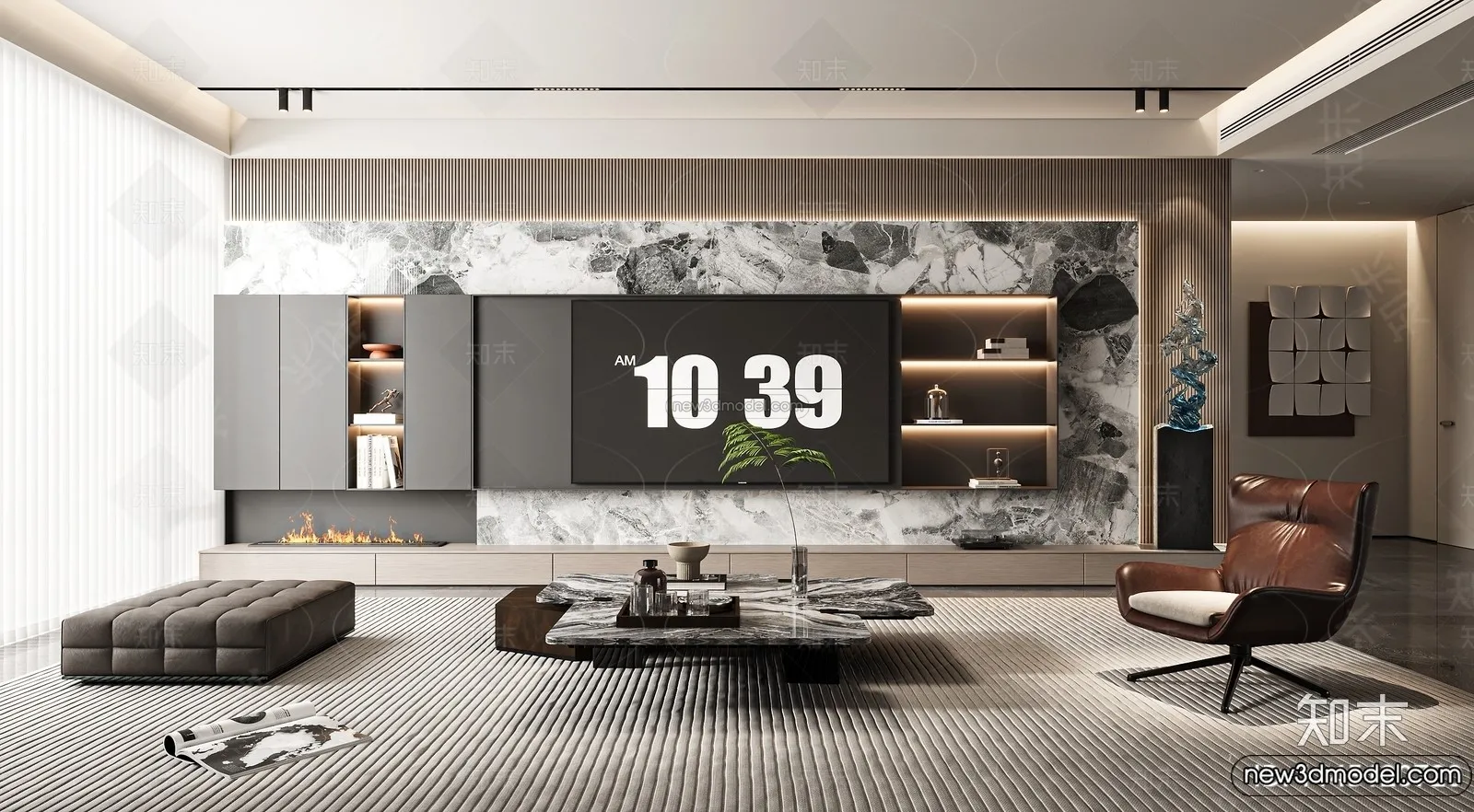 Living Room - 3D Interior Scene - Italian Style - 075