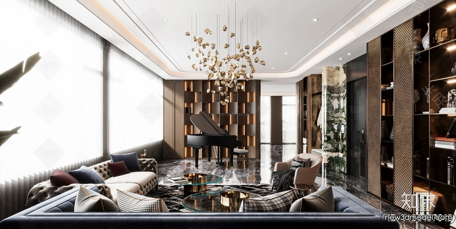 Living Room - 3D Interior Scene - Italian Style - 077