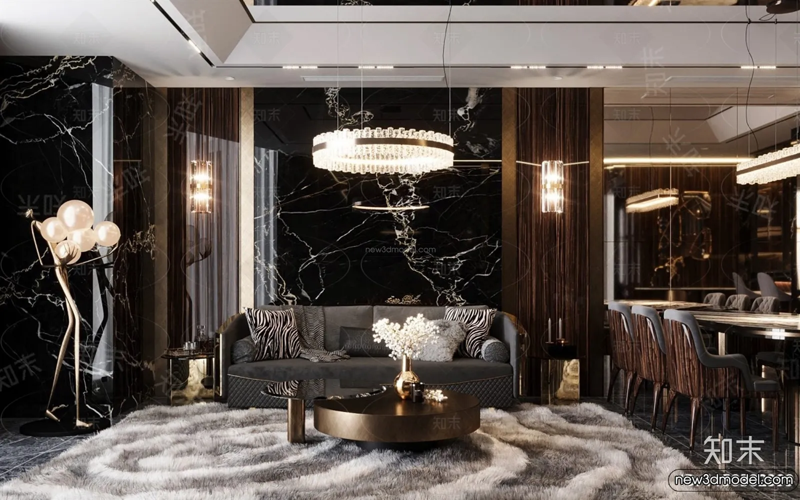 Living Room - 3D Interior Scene - Italian Style - 078