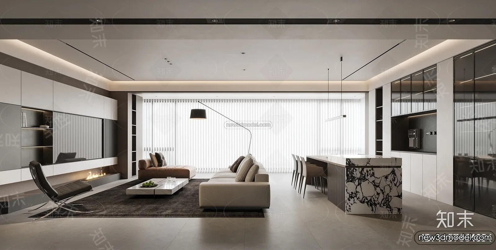 Living Room - 3D Interior Scene - Italian Style - 080