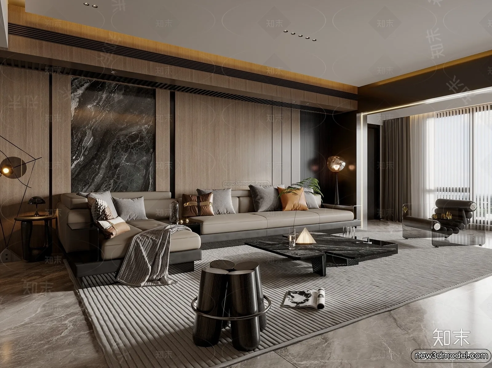 Living Room - 3D Interior Scene - Italian Style - 081