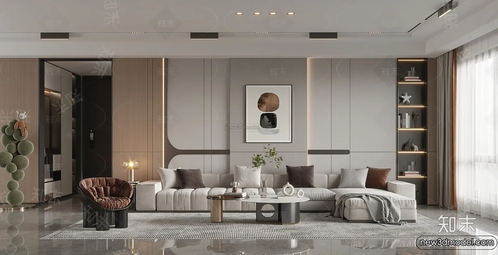 Living Room - 3D Interior Scene - Italian Style - 082