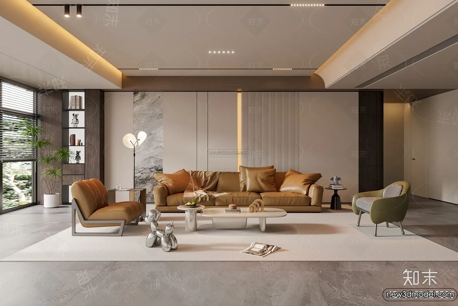 Living Room - 3D Interior Scene - Italian Style - 085