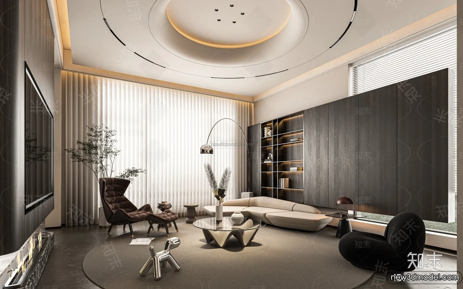 Living Room - 3D Interior Scene - Italian Style - 086