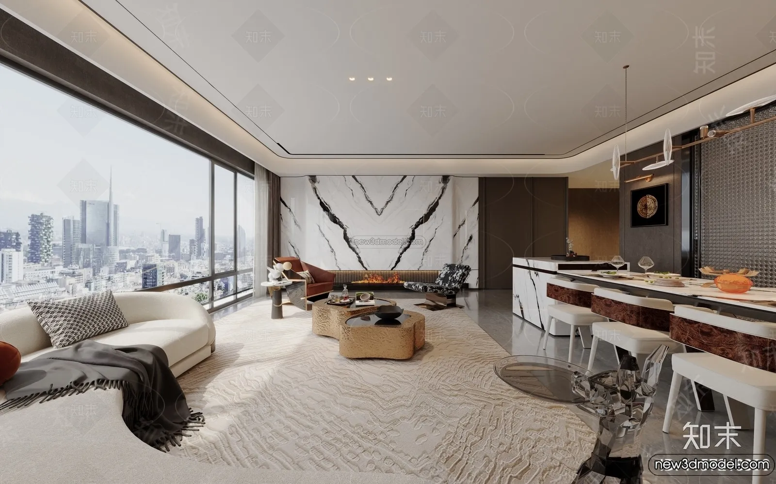 Living Room - 3D Interior Scene - Italian Style - 087