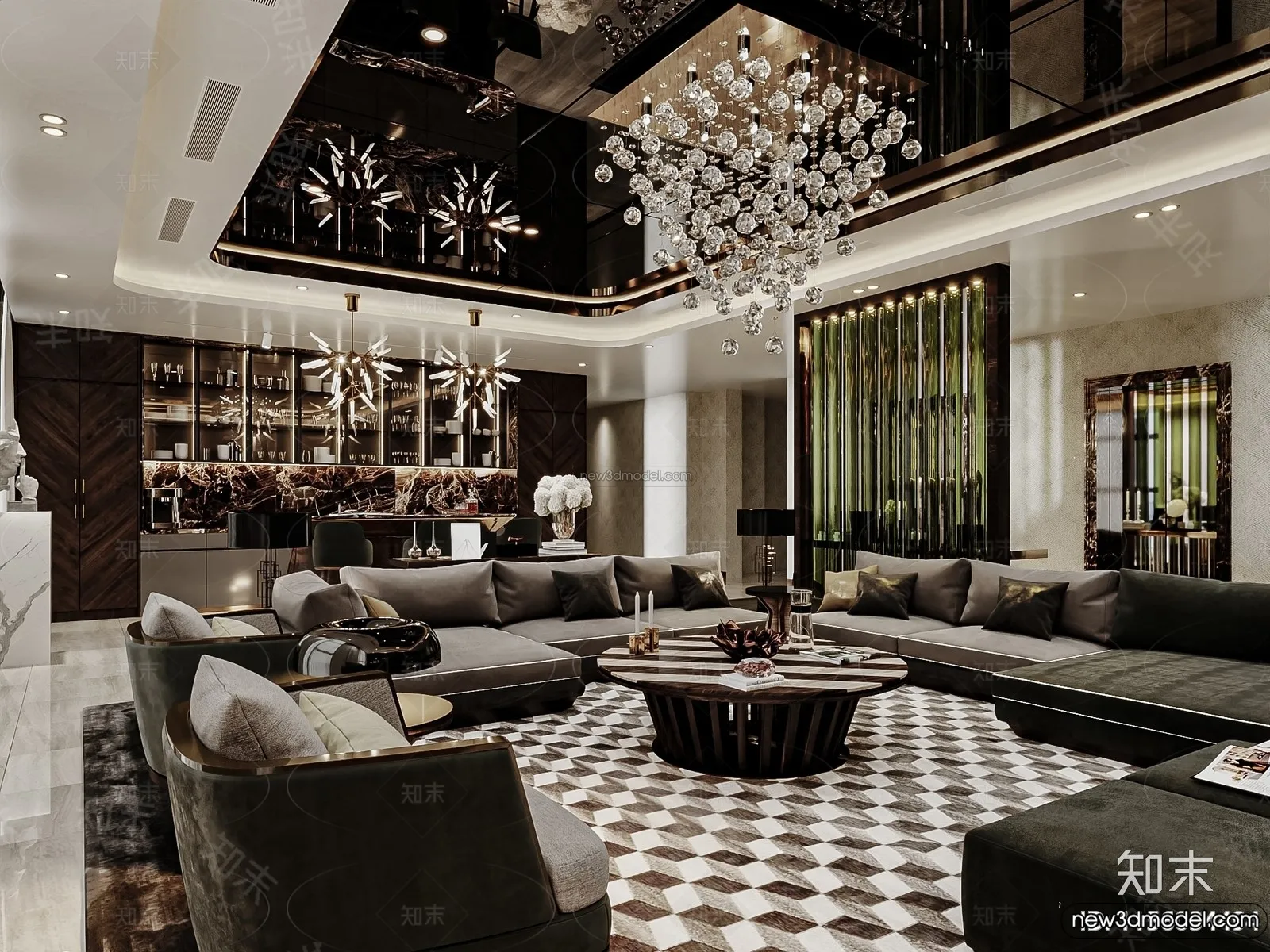 Living Room - 3D Interior Scene - Italian Style - 089