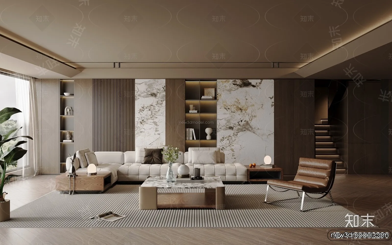 Living Room - 3D Interior Scene - Italian Style - 090