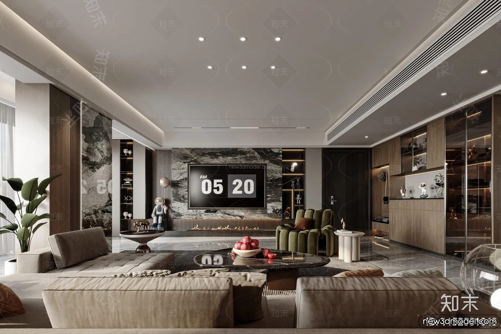 Living Room - 3D Interior Scene - Italian Style - 091