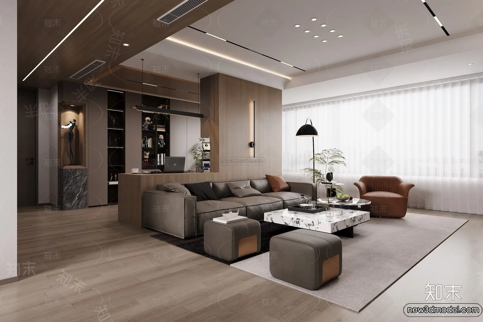 Living Room - 3D Interior Scene - Italian Style - 093