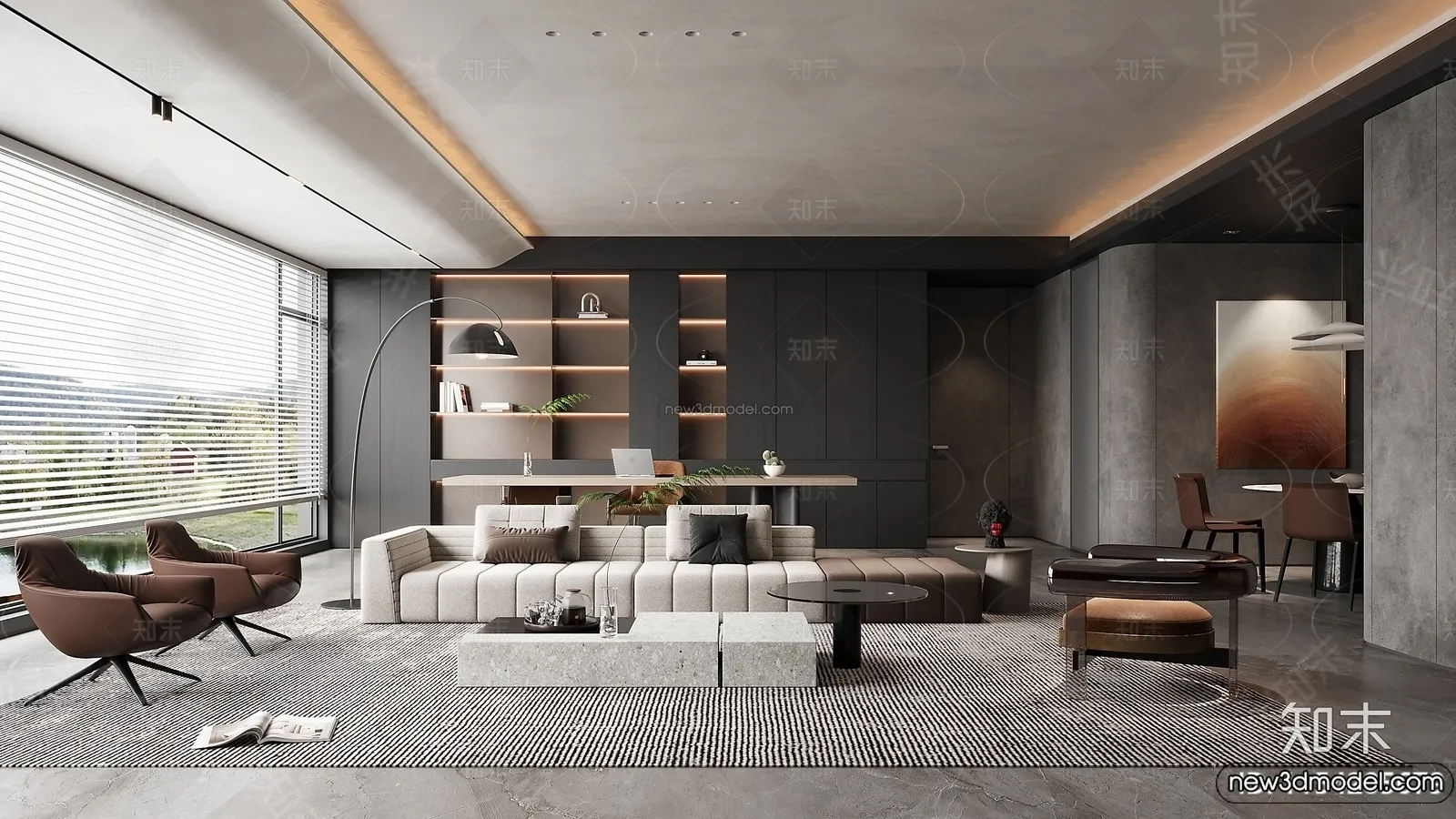 Living Room - 3D Interior Scene - Italian Style - 096