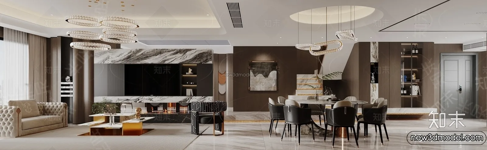 Living Room - 3D Interior Scene - Italian Style - 097