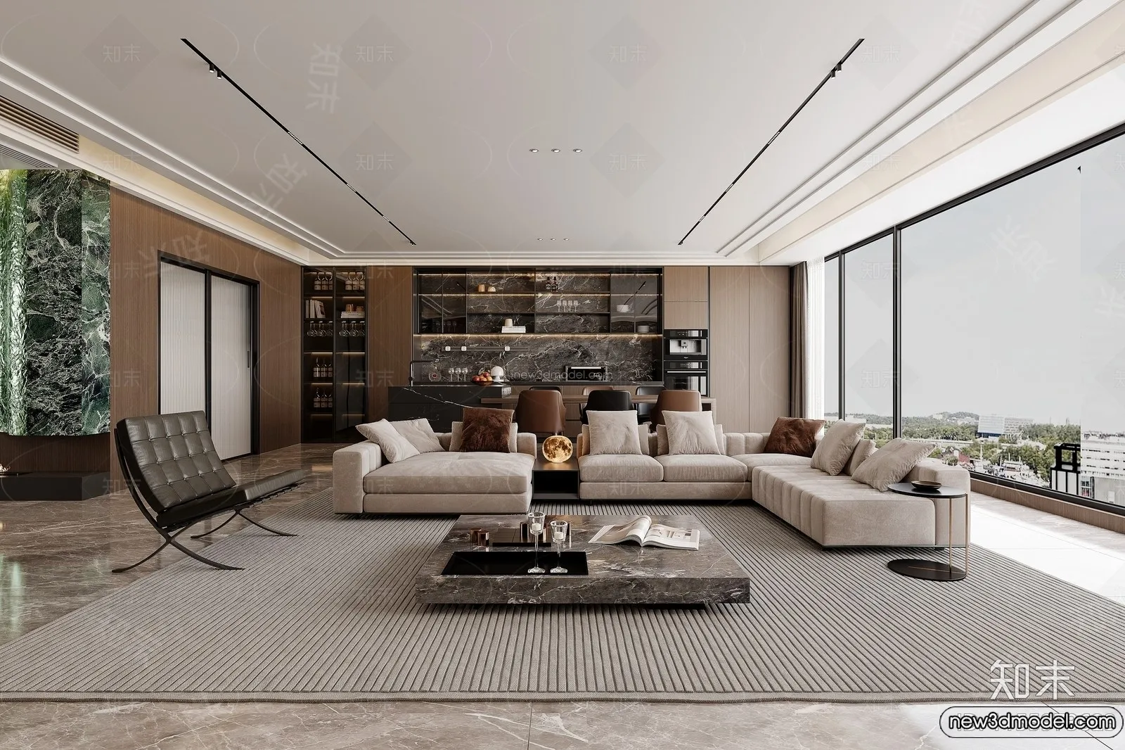 Living Room - 3D Interior Scene - Italian Style - 098