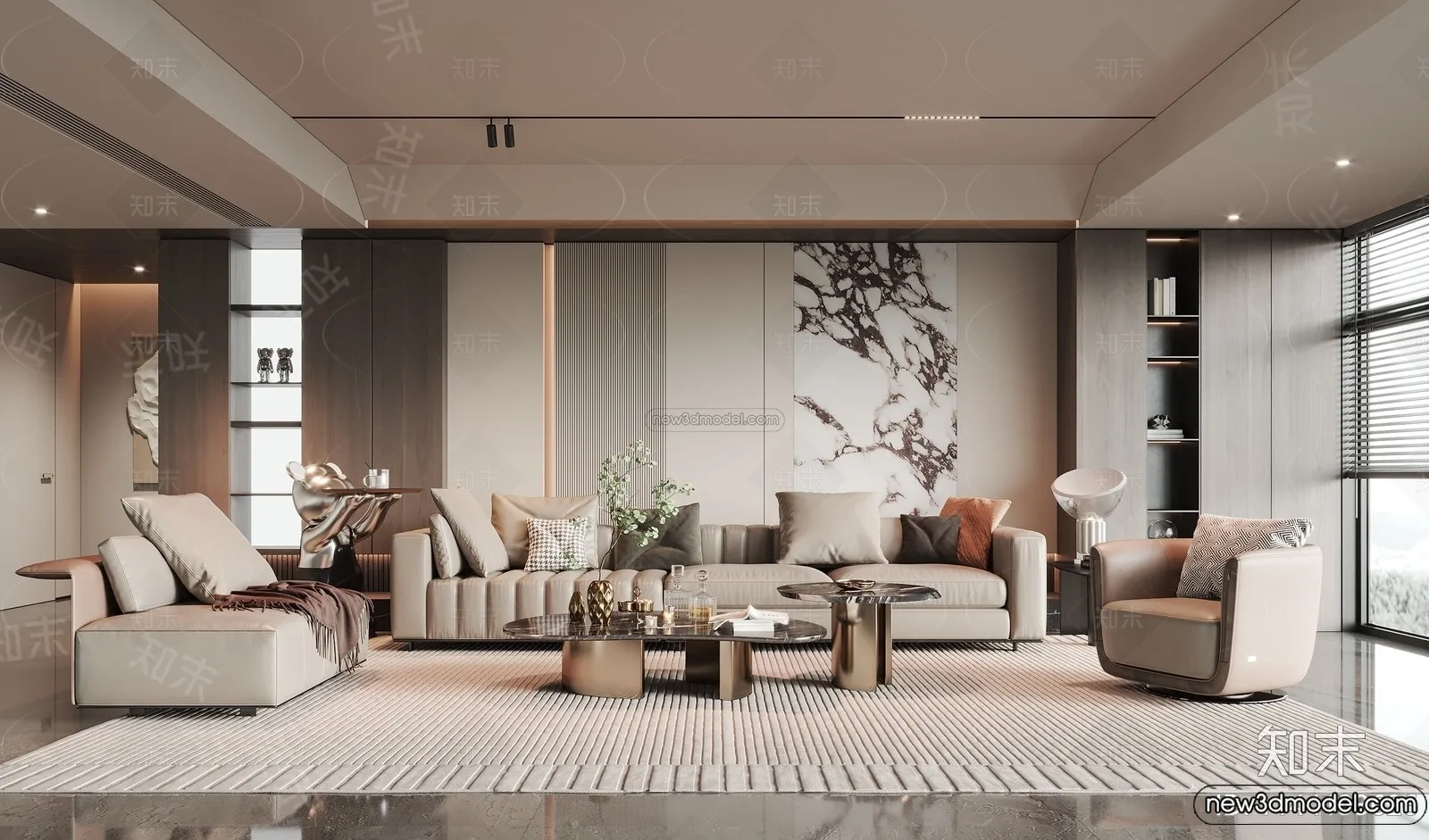 Living Room - 3D Interior Scene - Italian Style - 099