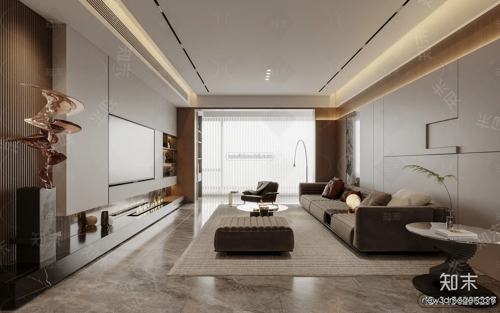 Living Room - 3D Interior Scene - Italian Style - 100