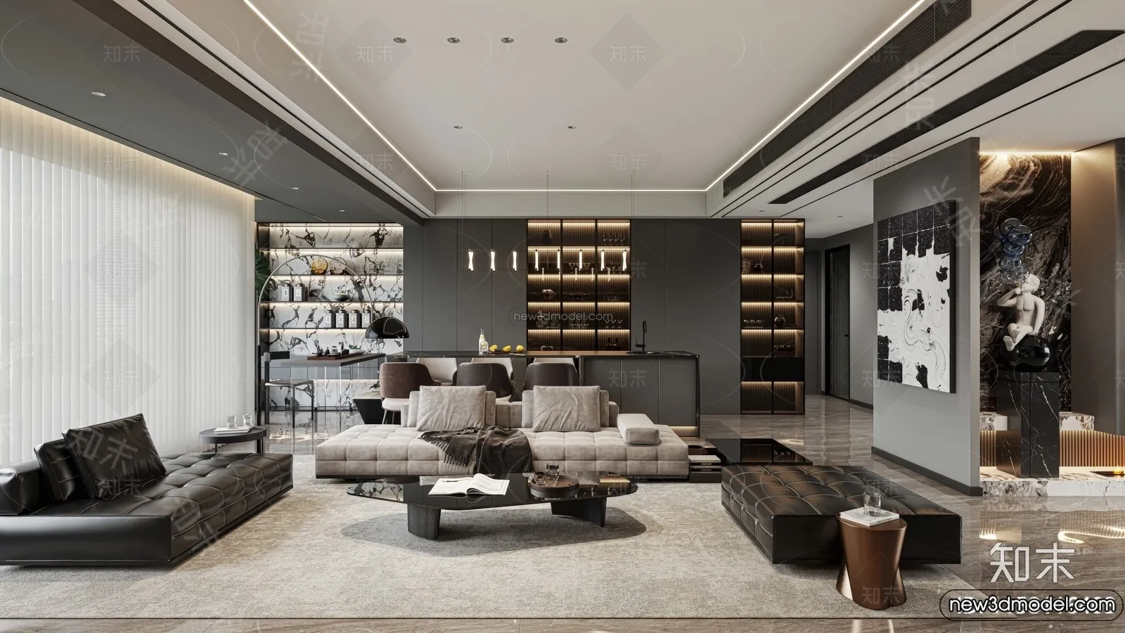 Living Room - 3D Interior Scene - Italian Style - 101