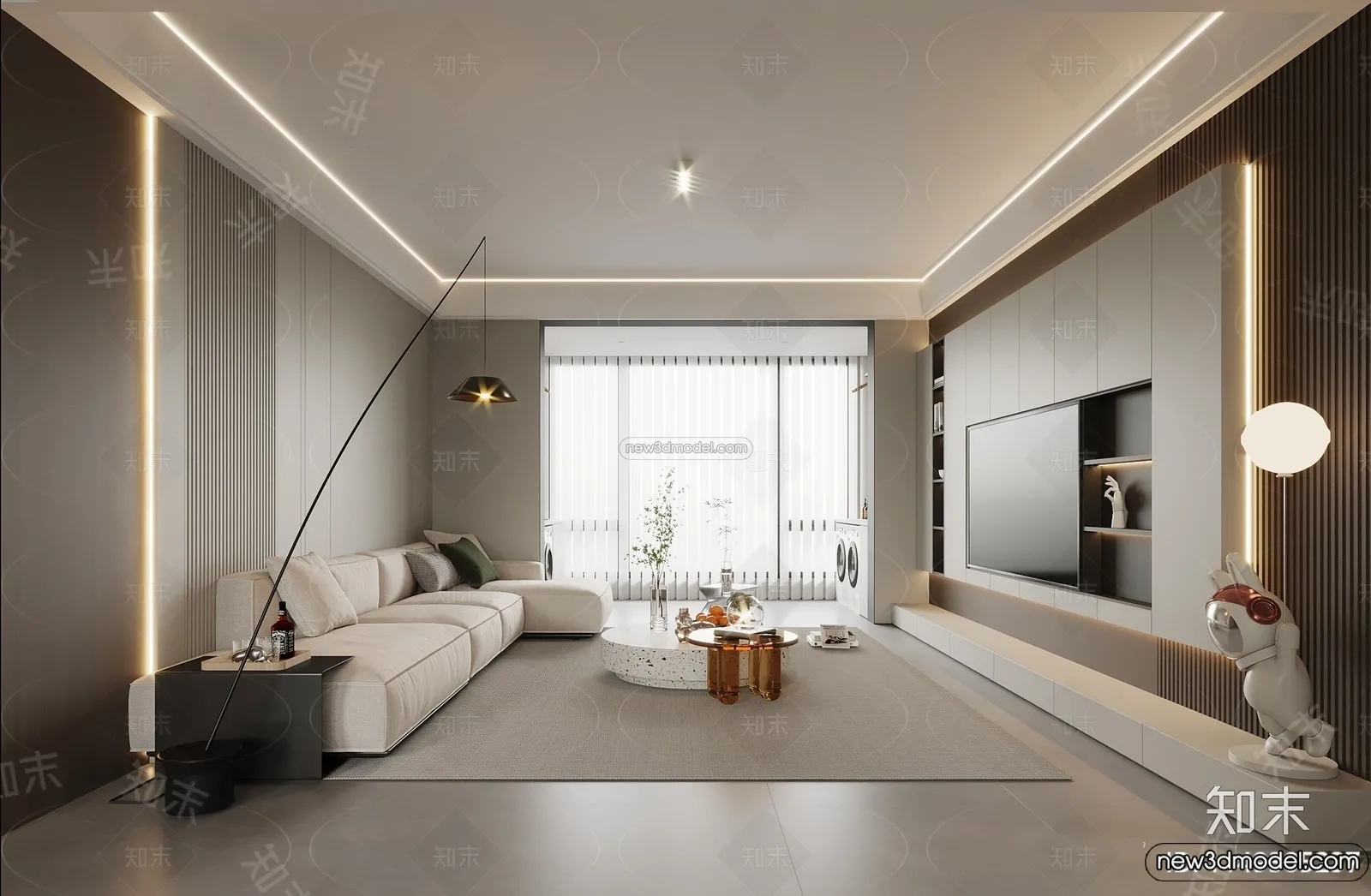 Living Room - 3D Interior Scene - Italian Style - 102