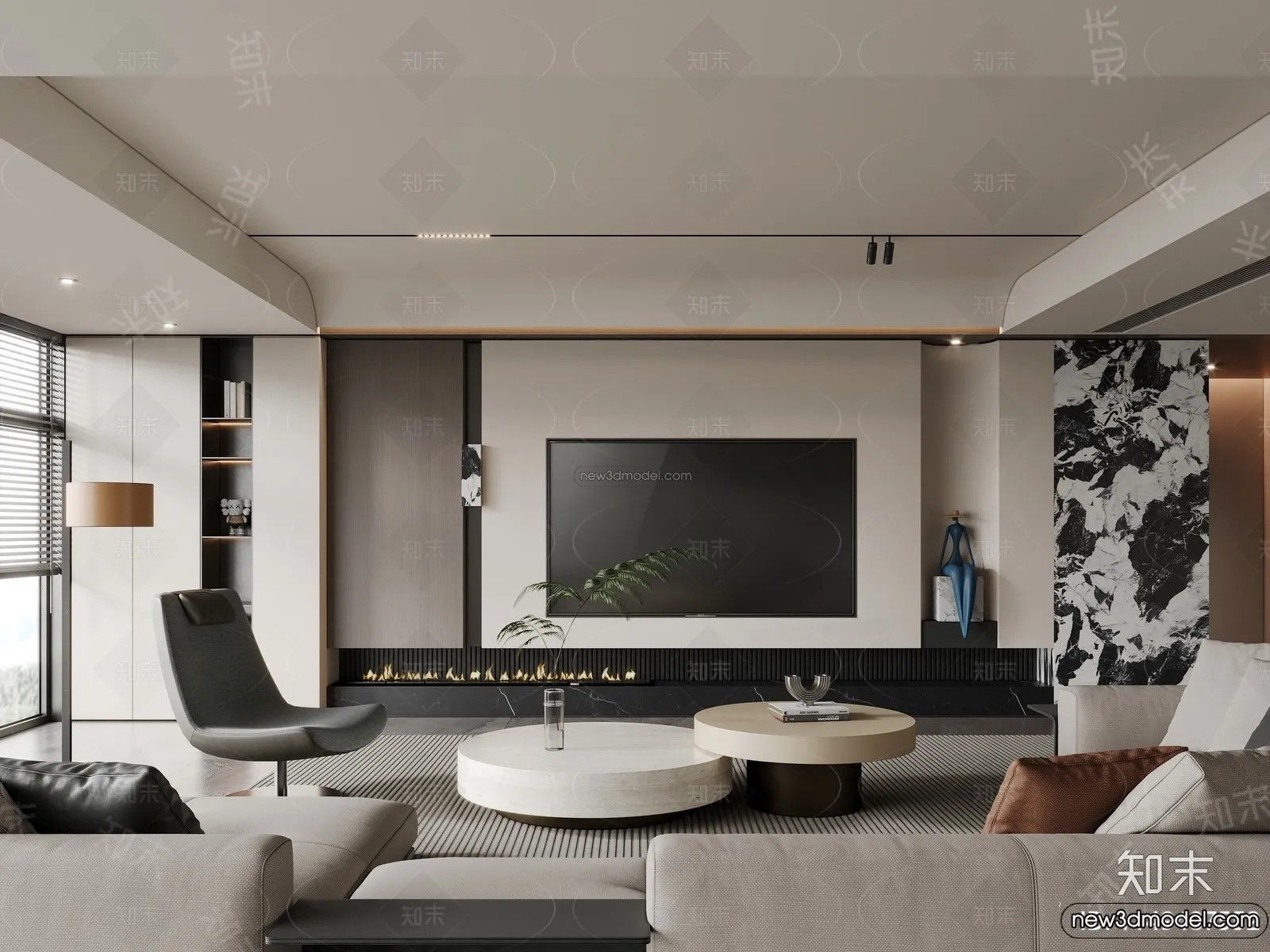 Living Room - 3D Interior Scene - Italian Style - 105