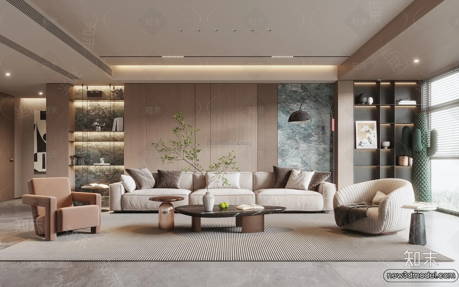 Living Room - 3D Interior Scene - Italian Style - 107