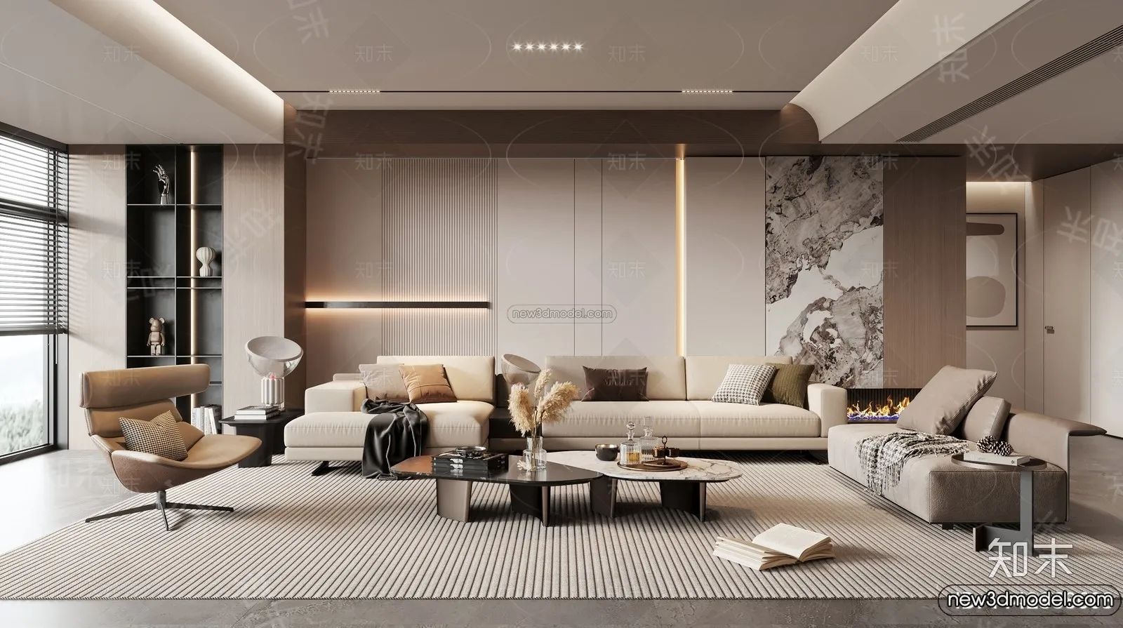 Living Room - 3D Interior Scene - Italian Style - 108