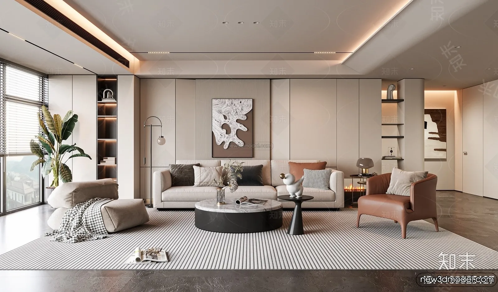 Living Room - 3D Interior Scene - Italian Style - 109