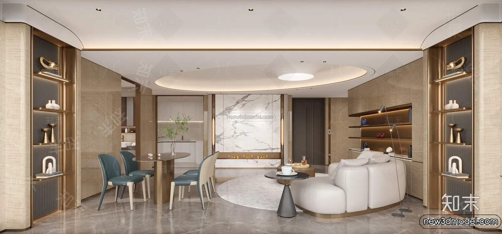 Living Room - 3D Interior Scene - Italian Style - 110