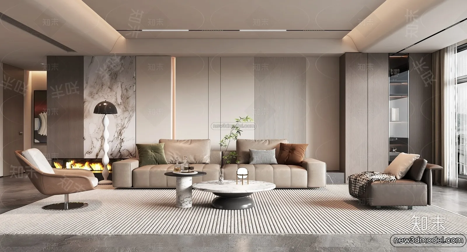 Living Room - 3D Interior Scene - Italian Style - 112