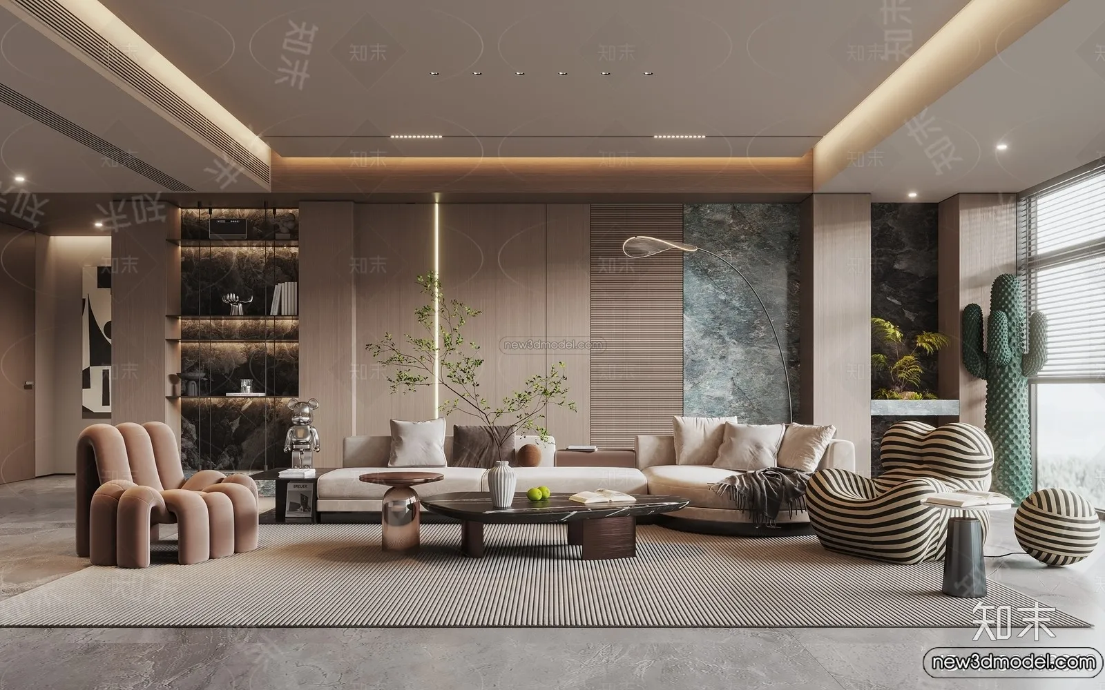 Living Room - 3D Interior Scene - Italian Style - 113