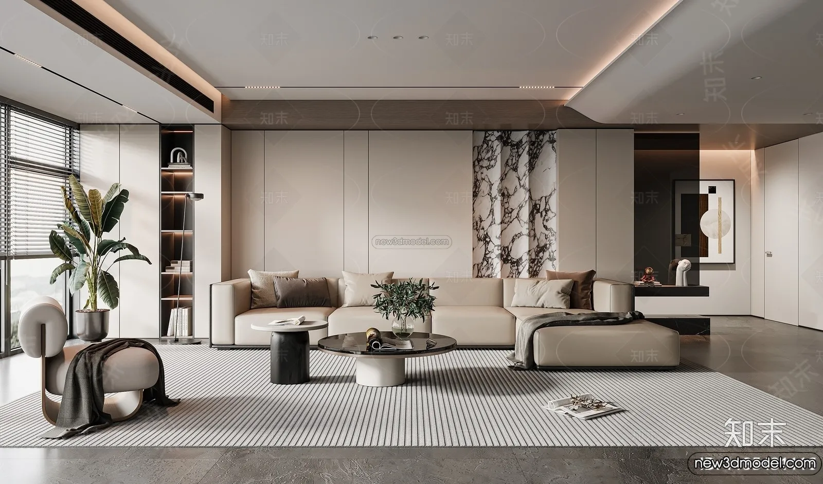 Living Room - 3D Interior Scene - Italian Style - 114