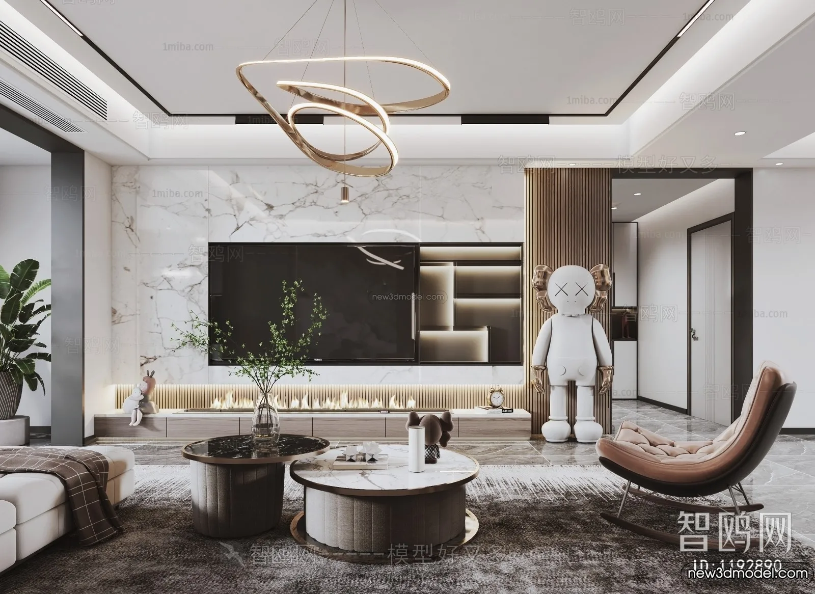 Living Room - 3D Interior Scene - Italian Style - 118