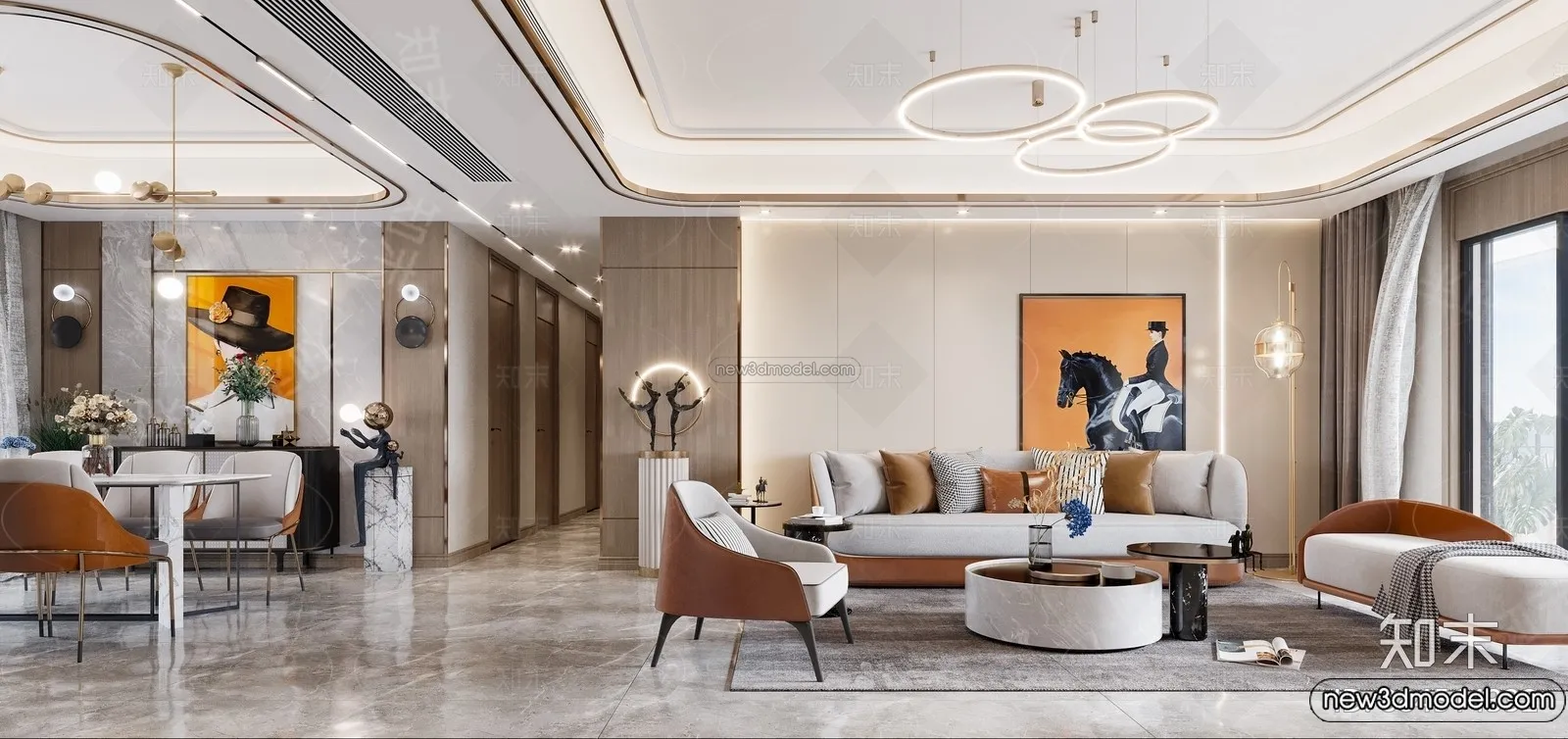 Living Room - 3D Interior Scene - Italian Style - 123