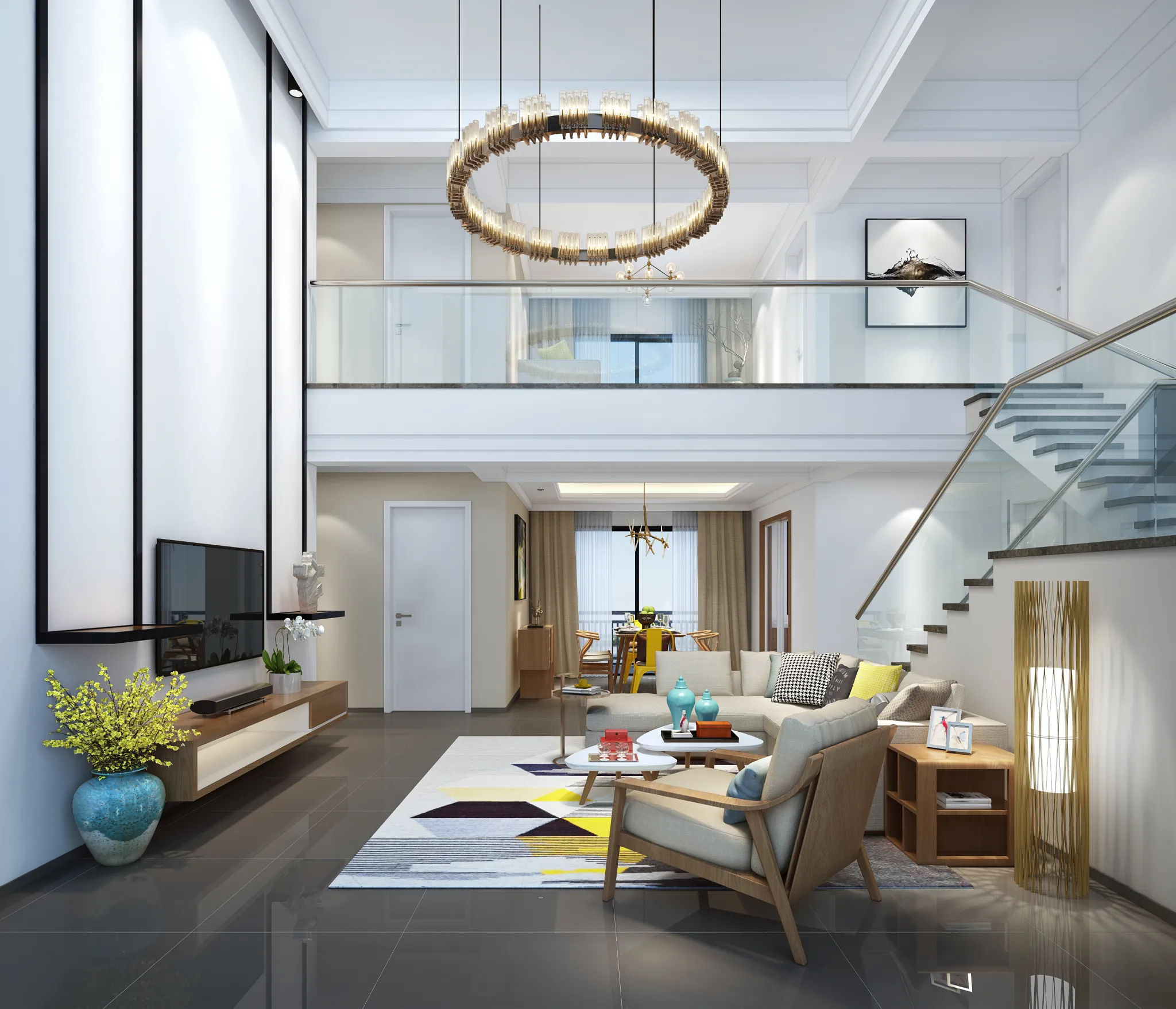 Living Room 3D Interior Scene - Japanese Style - 031