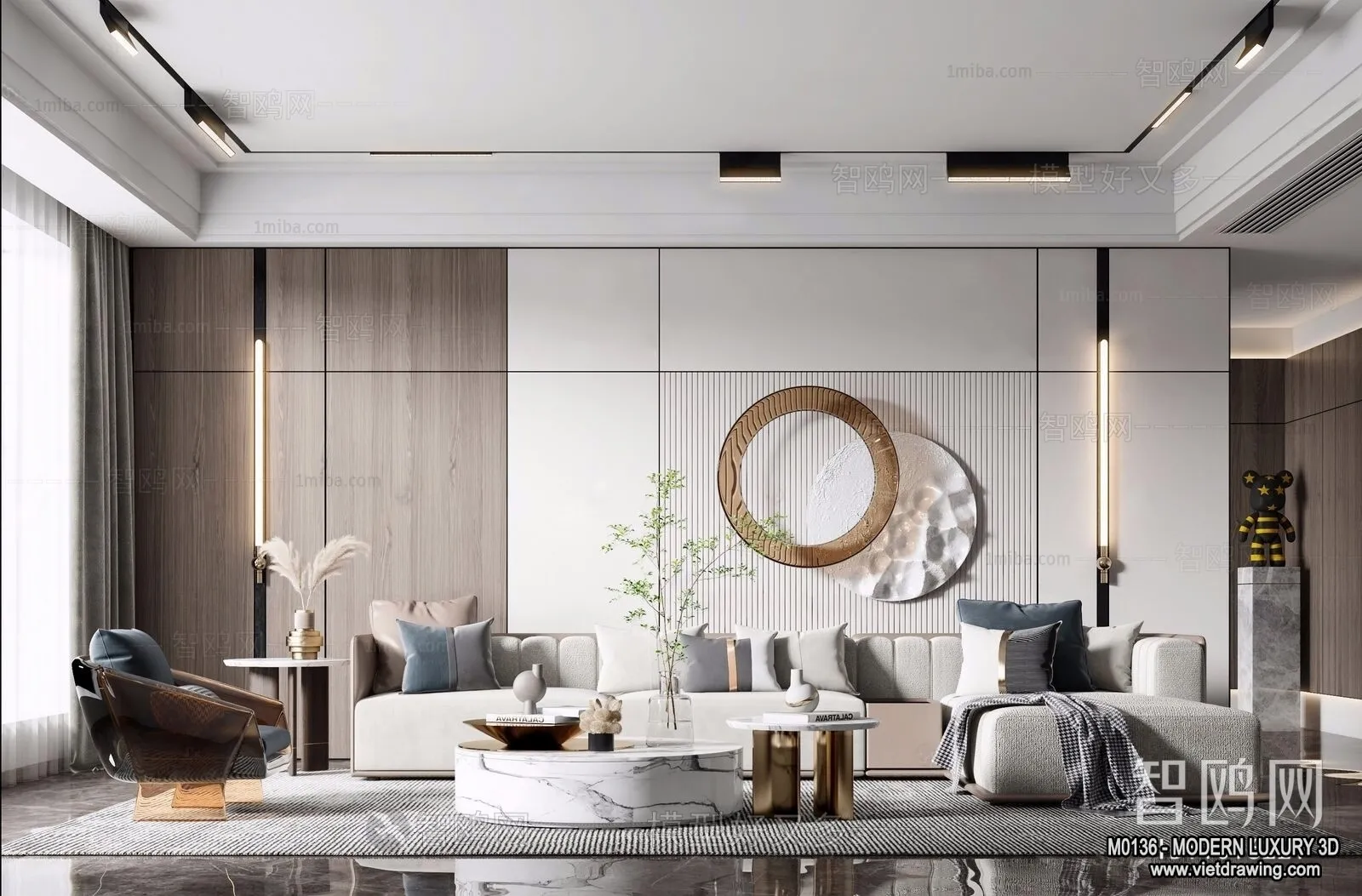 Living Room - 3D Interior Scene - Luxury Style - 003