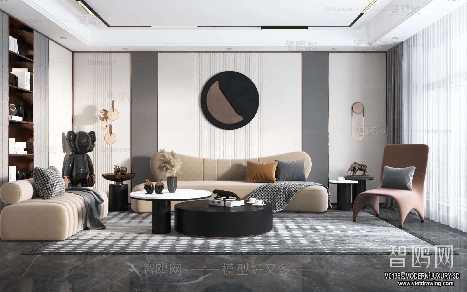 Living Room - 3D Interior Scene - Luxury Style - 004
