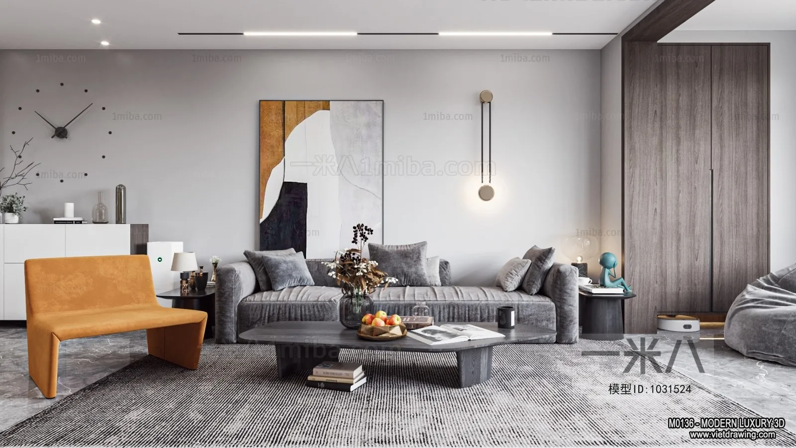 Living Room - 3D Interior Scene - Luxury Style - 008