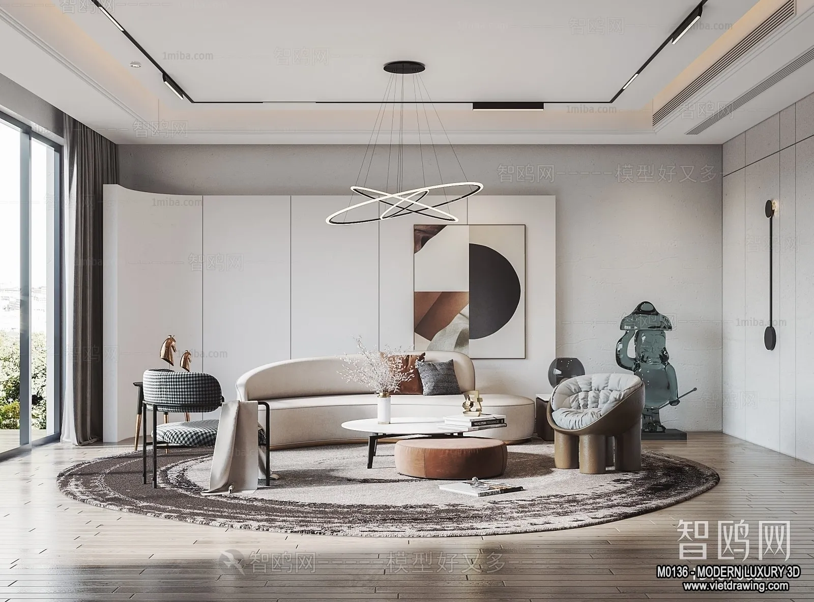 Living Room - 3D Interior Scene - Luxury Style - 013