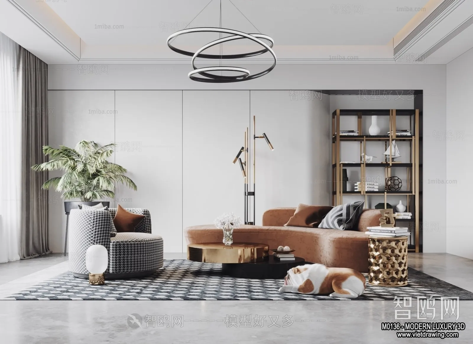 Living Room - 3D Interior Scene - Luxury Style - 016