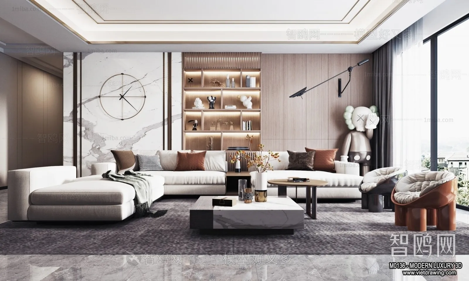 Living Room - 3D Interior Scene - Luxury Style - 018